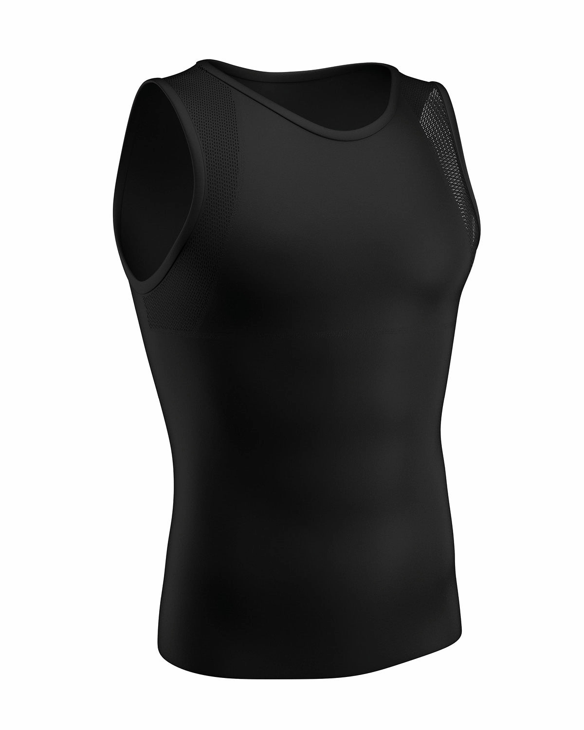 4-Pack of Stretch Cotton Moderate Compression Shaper Tanks with Mesh Cutouts