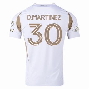 adidas David Martinez LAFC Authentic Away Jersey w/ MLS   Apple   Ford Logo 25/26 (White/Gold)