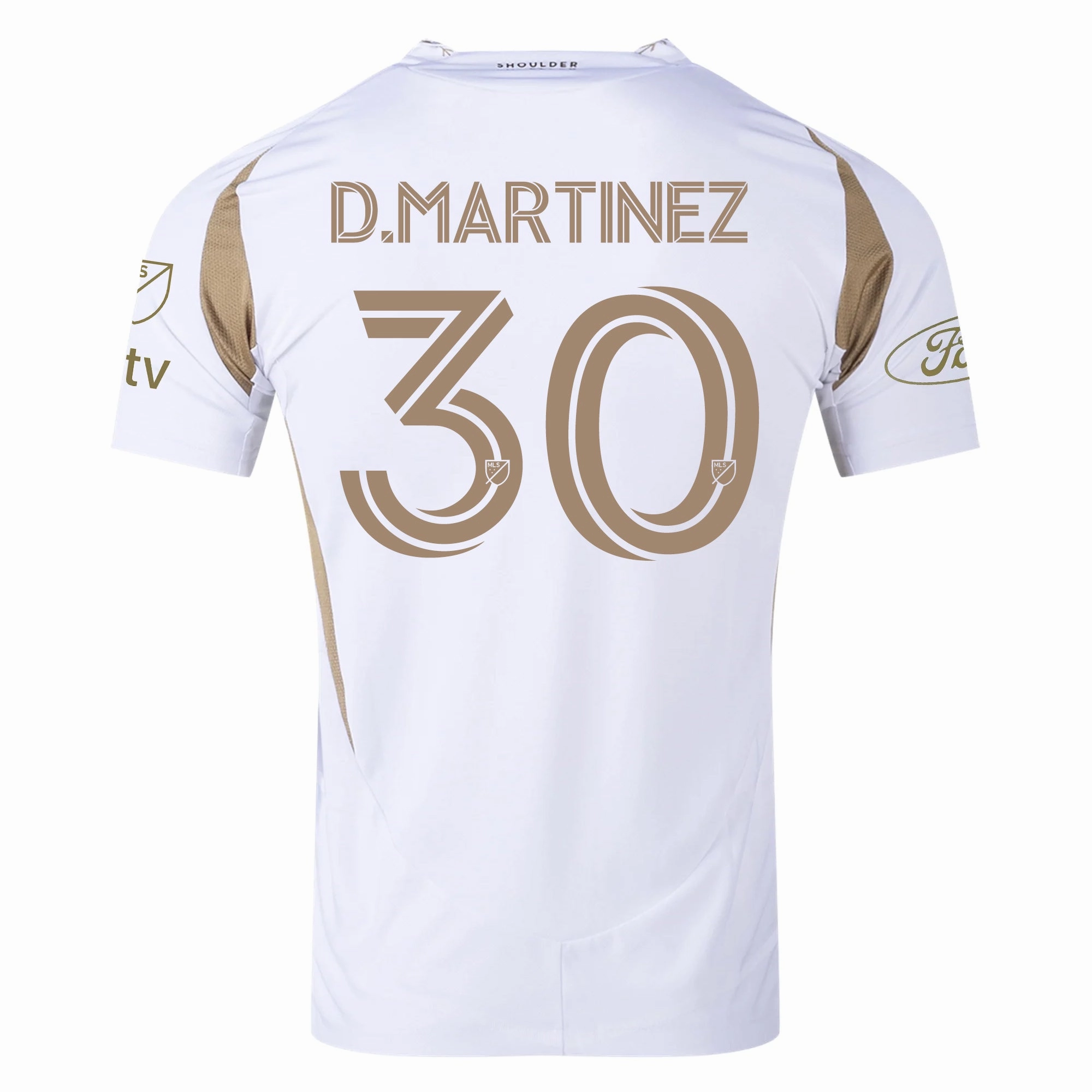 adidas David Martinez LAFC Authentic Away Jersey w/ MLS   Apple   Ford Logo 25/26 (White/Gold)