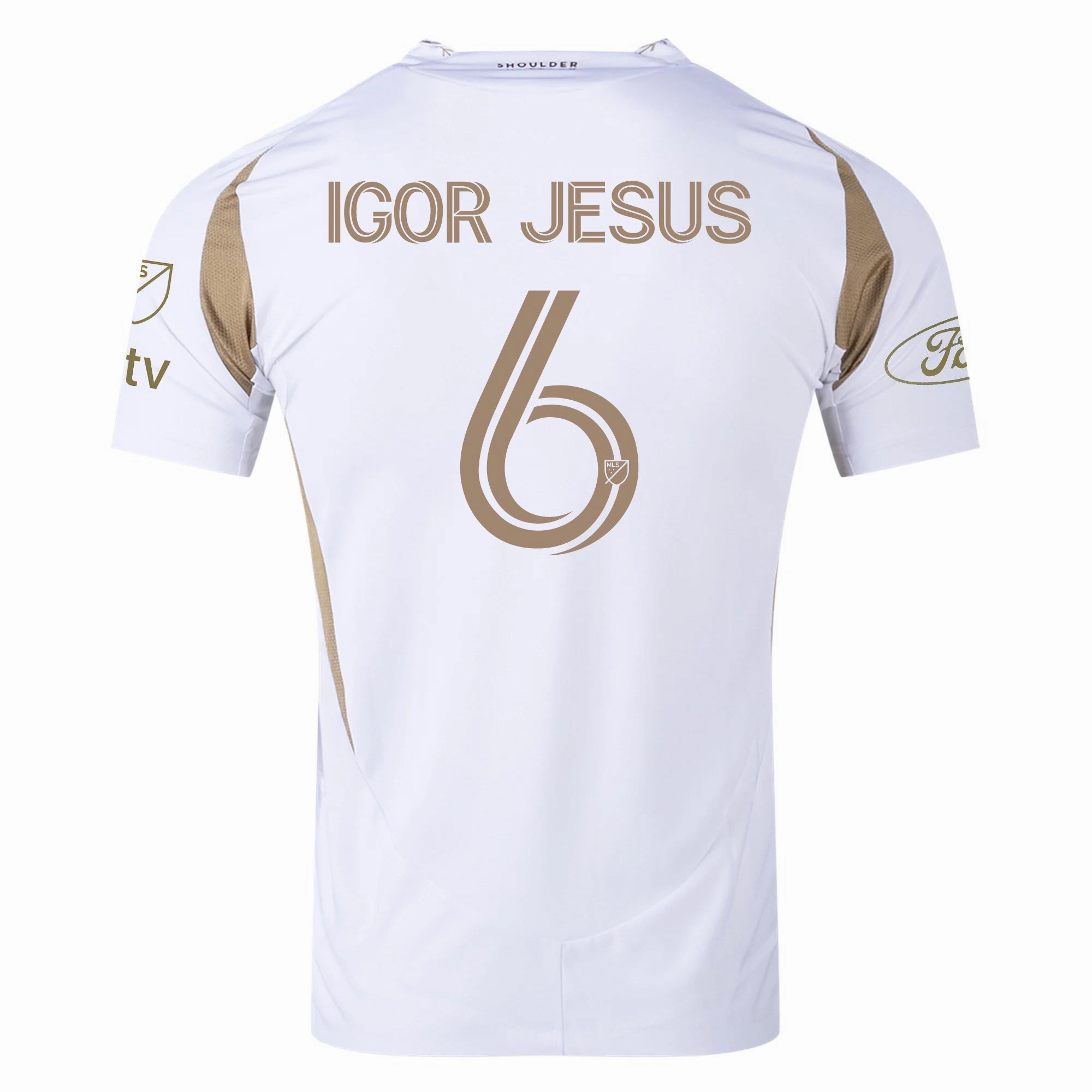 adidas Igor Jesus LAFC Authentic Away Jersey w/ MLS   Apple   Ford Logo 25/26 (White/Gold)
