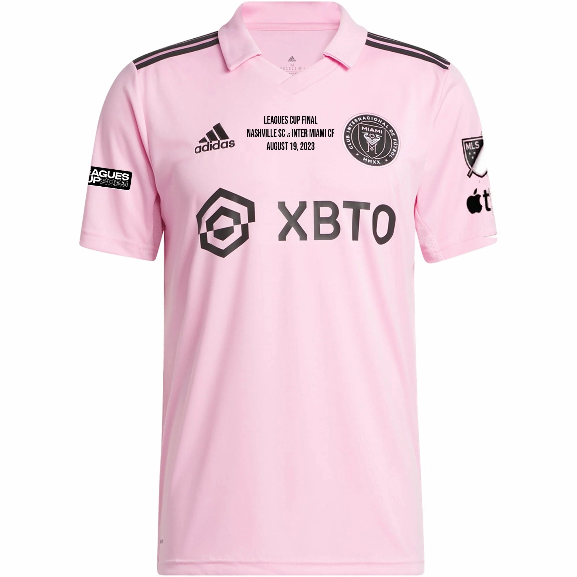 adidas Inter Miami Gregore Home Jersey 23/24 w/ MLS   Leagues Cup Patch   Match Details (True Pink/Black)