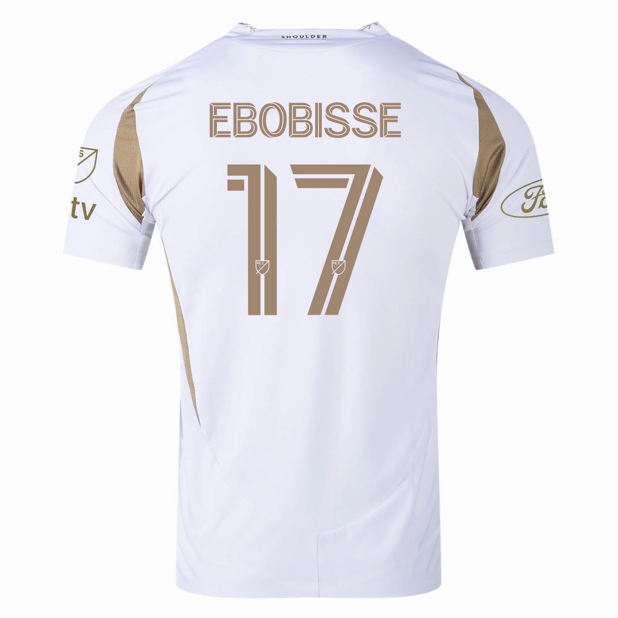 adidas Jeremy Ebobisse LAFC Authentic Away Jersey w/ MLS   Apple   Ford Logo 25/26 (White/Gold)