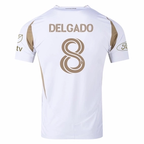 adidas Mark Delgado LAFC Authentic Away Jersey w/ MLS   Apple   Ford Logo 25/26 (White/Gold)
