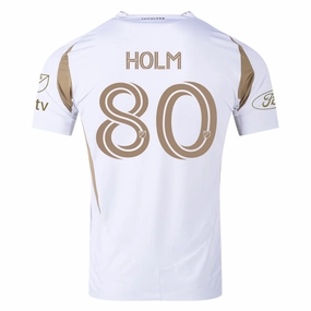 adidas Odin Thiago Holm LAFC Authentic Away Jersey w/ MLS   Apple   Ford Logo 25/26 (White/Gold)