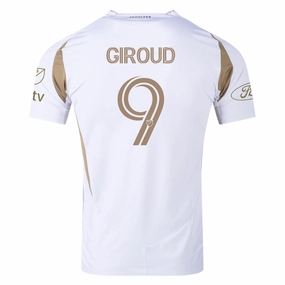 adidas Olivier Giroud LAFC Authentic Away Jersey w/ MLS   Apple   Ford Logo 25/26 (White/Gold) (Copy)