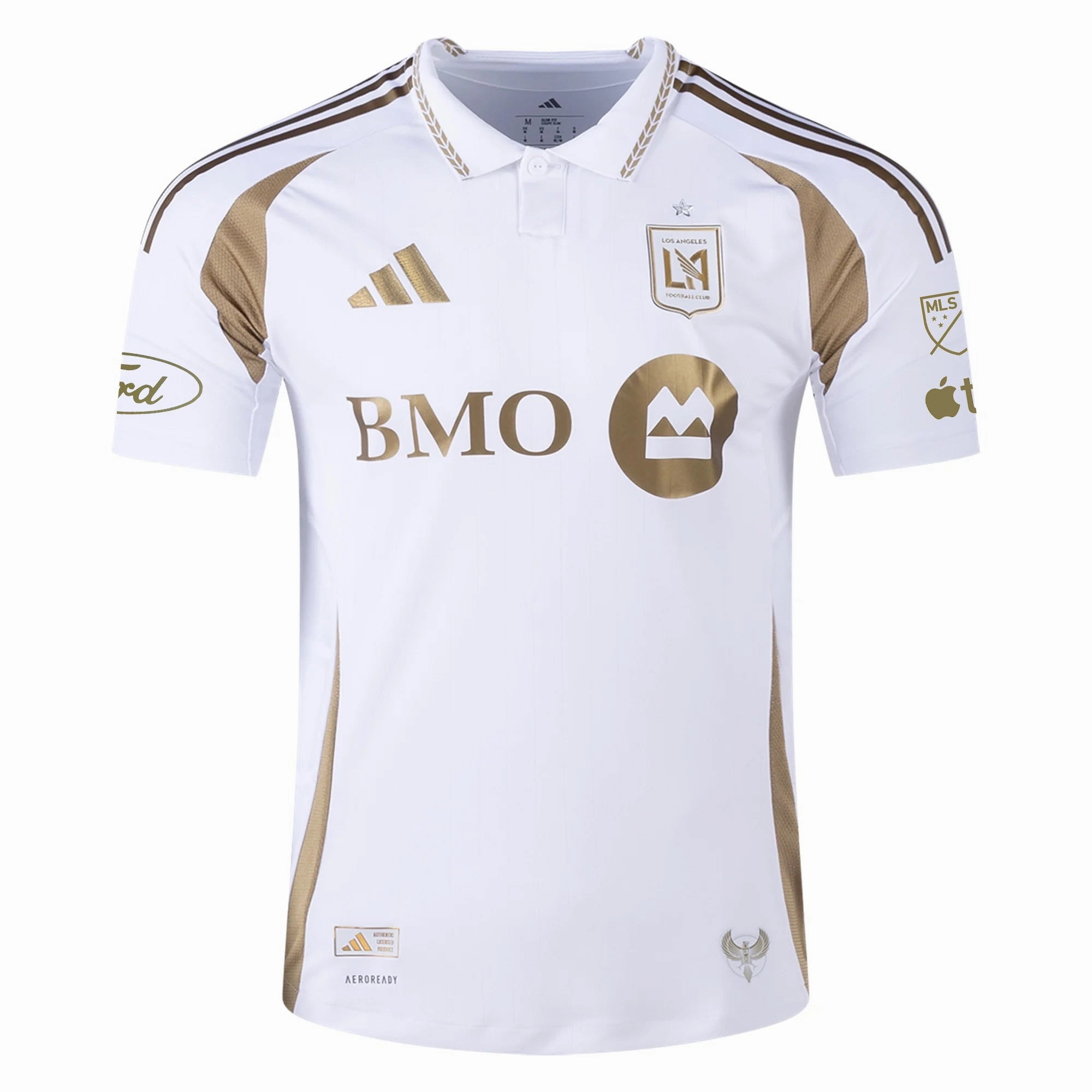 adidas Ryan Hollingshead LAFC Authentic Away Jersey w/ MLS   Apple   Ford Logo 25/26 (White/Gold)