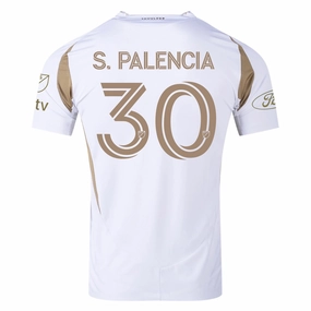adidas Sergi Palencia LAFC Authentic Away Jersey w/ MLS   Apple   Ford Logo 25/26 (White/Gold)