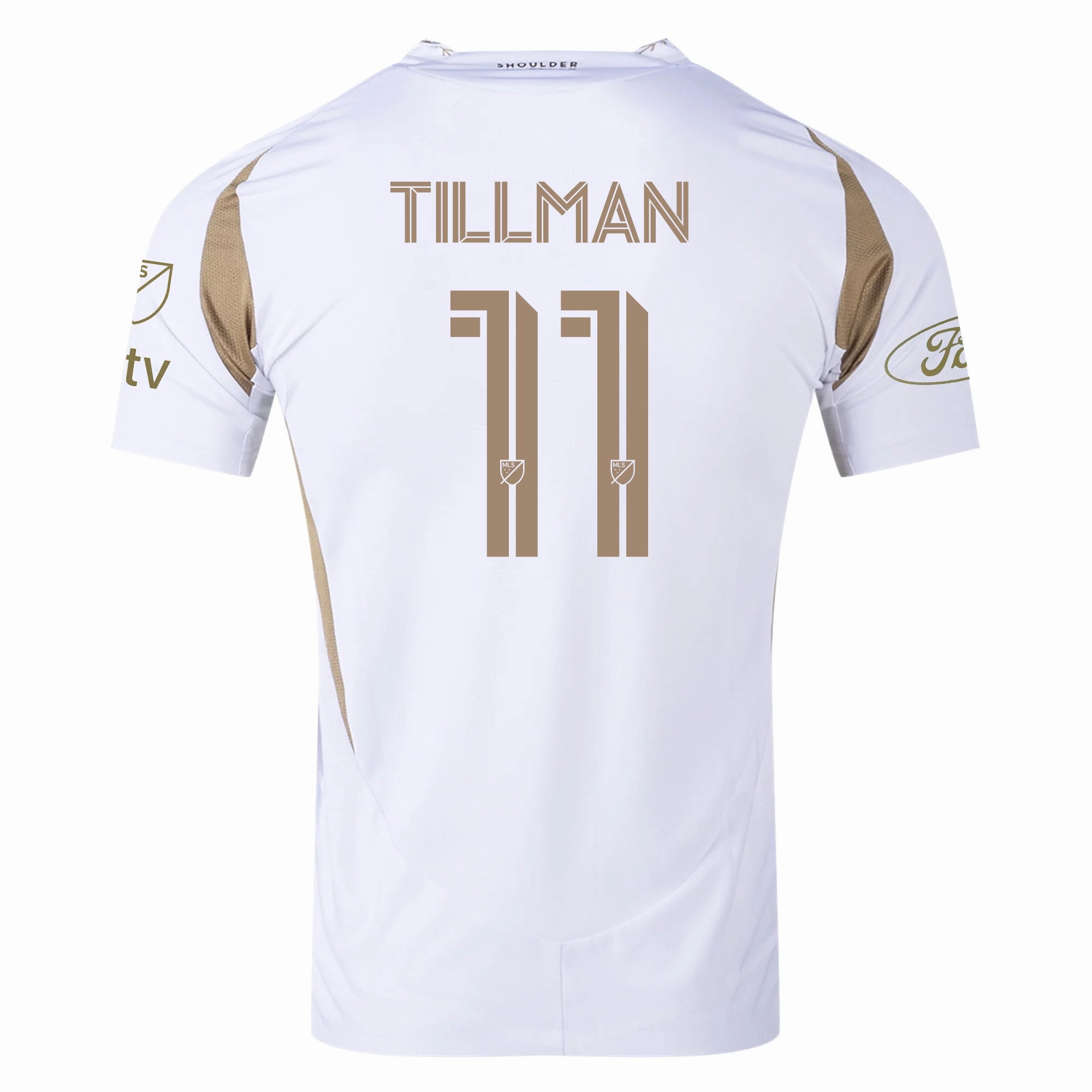 adidas Timothy Tillman LAFC Authentic Away Jersey w/ MLS   Apple   Ford Logo 25/26 (White/Gold)