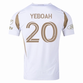 adidas Yaw Yeboah LAFC Authentic Away Jersey w/ MLS   Apple   Ford Logo 25/26 (White/Gold)