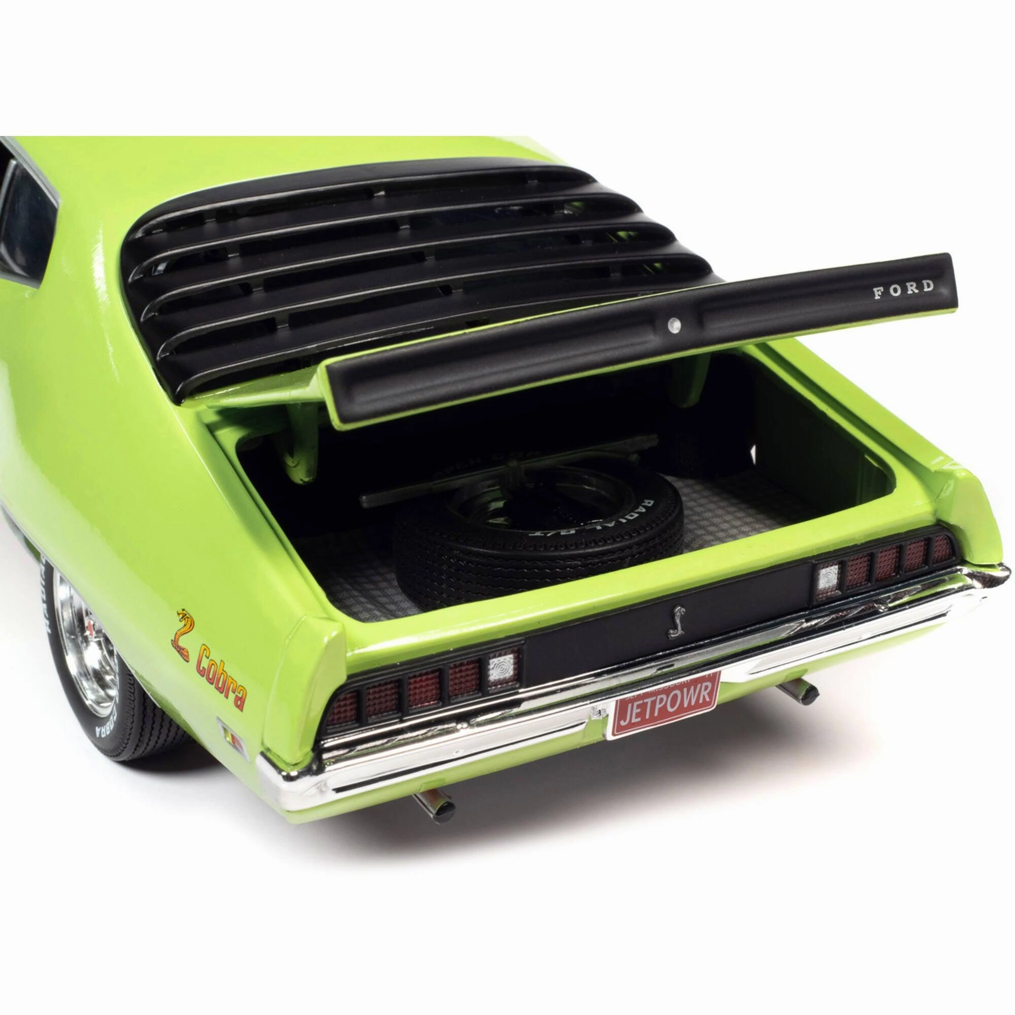 Autoworld 1/18 Model Car - 1971 Ford Torino Cobra Grabber Lime Green with Black