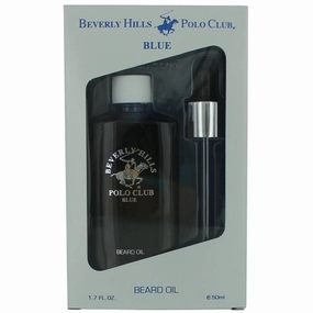 Beverly Hills Polo Club Men's Beard Oil - Blue Refreshing Citrus and Clove, 1.7 oz