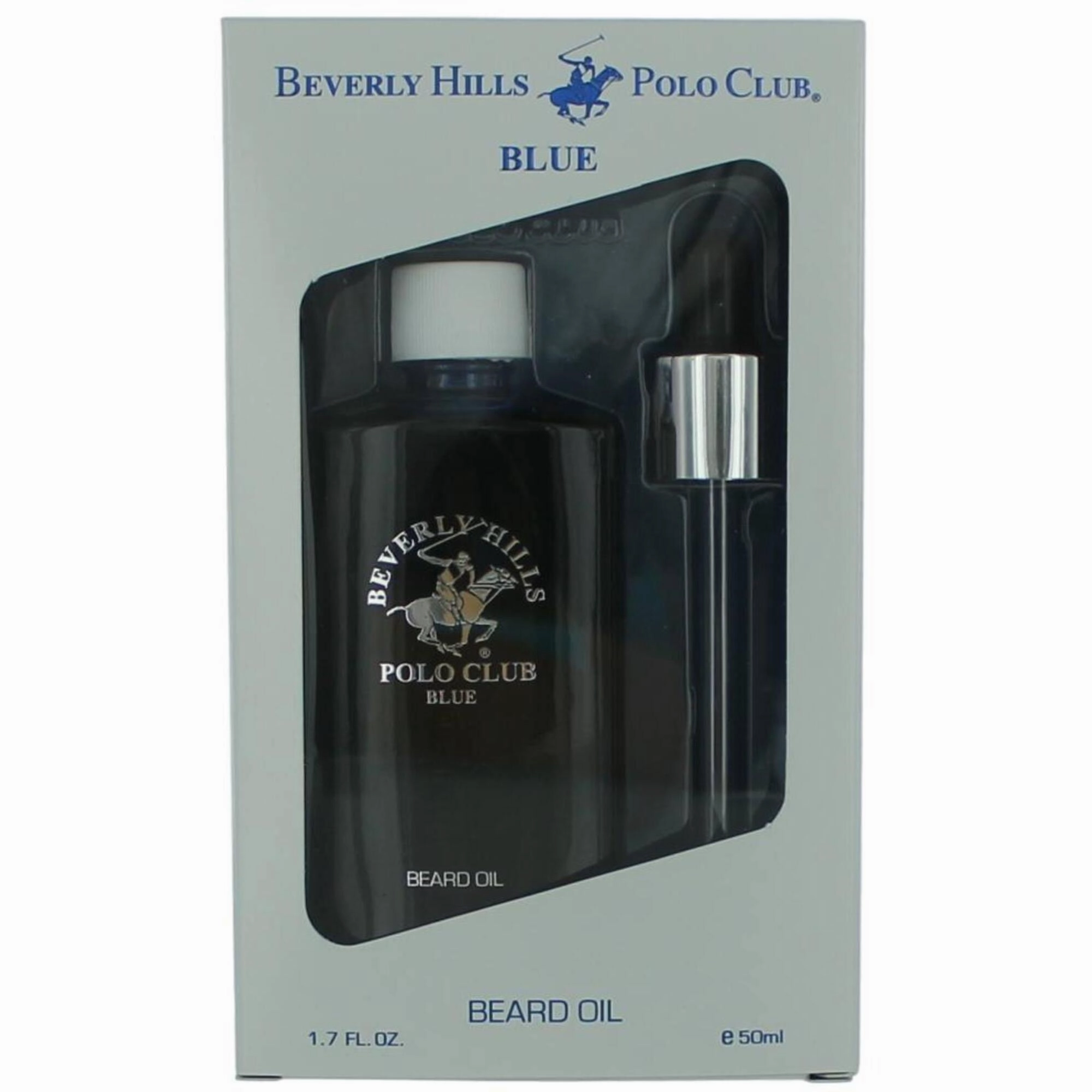 Beverly Hills Polo Club Men's Beard Oil - Blue Refreshing Citrus and Clove, 1.7 oz