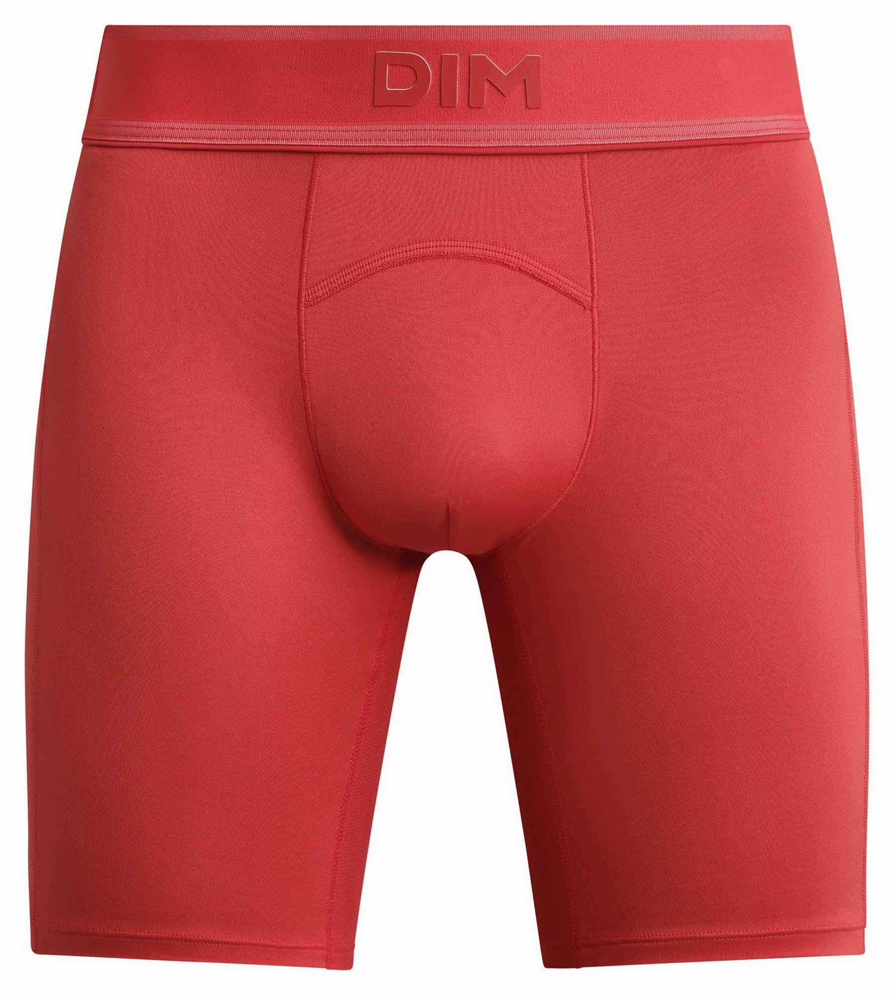 Boxer de sport long homme en microfibre et mesh Rouge Alerte Dim Move