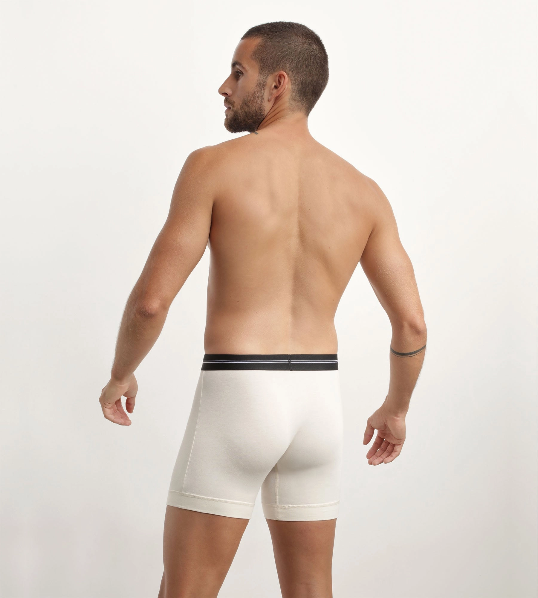 Boxer homme en microfibre à coutures plates Beige Dim Icons Essentiel