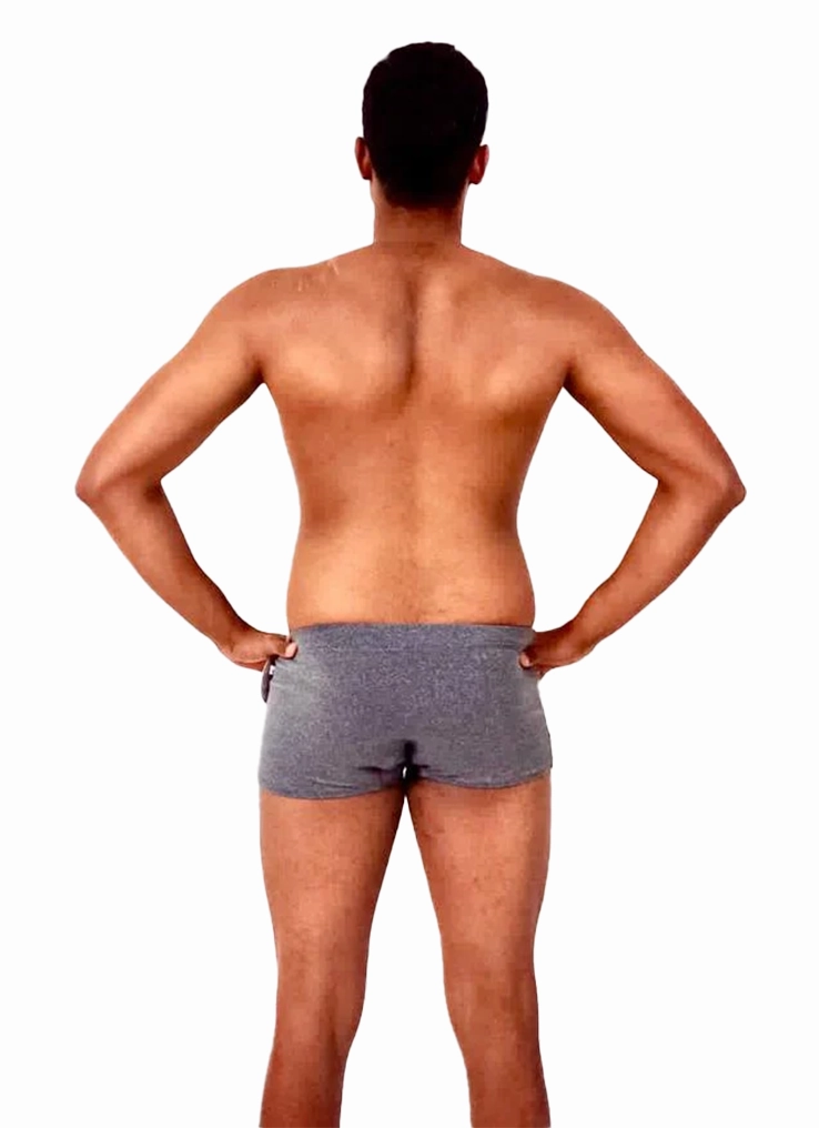 Brazilian Style Trunks, Mixed Grey, Supplex