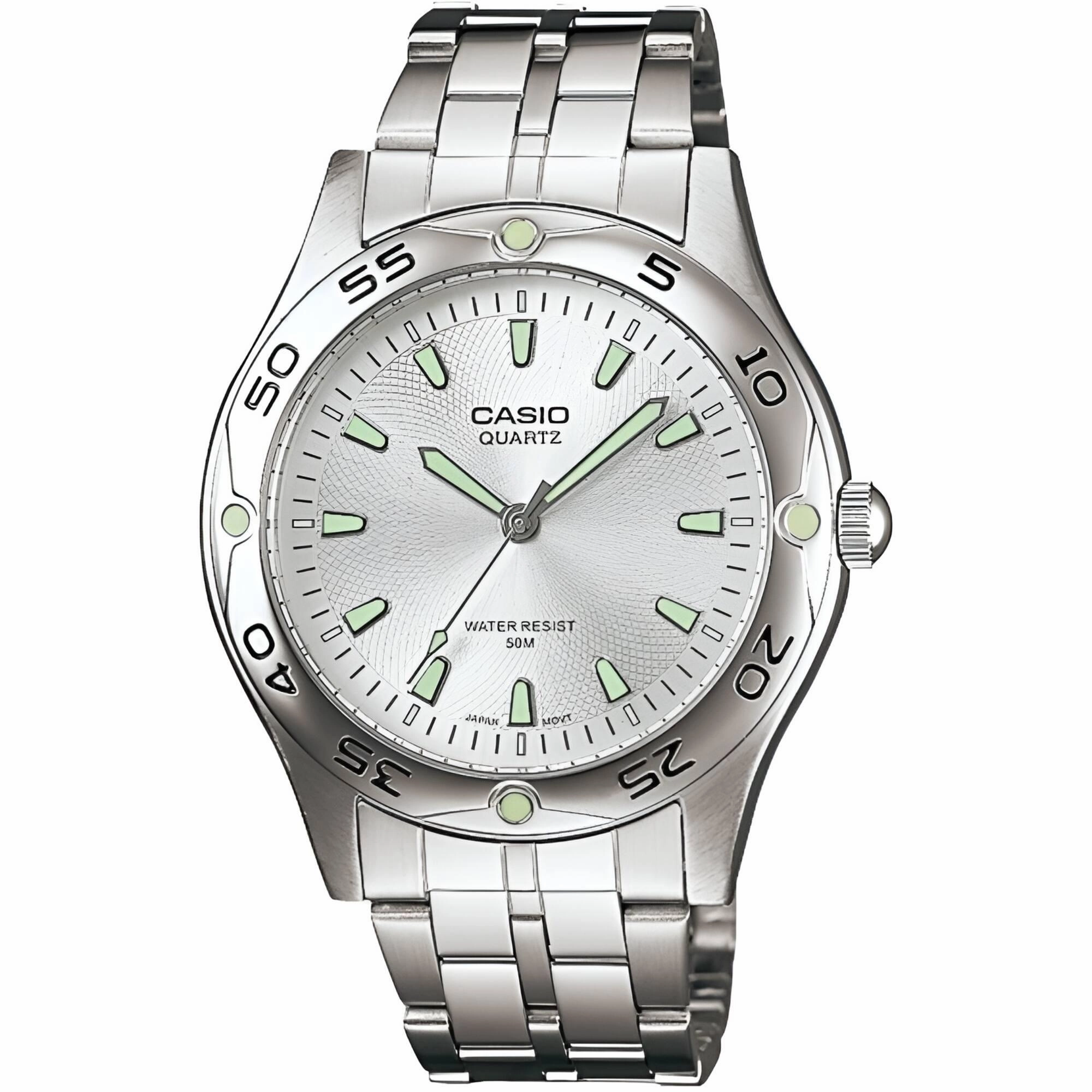 Casio Men's Watch - Enticer Quartz Silver Tone Dial Bracelet | MTP-1243D-7A