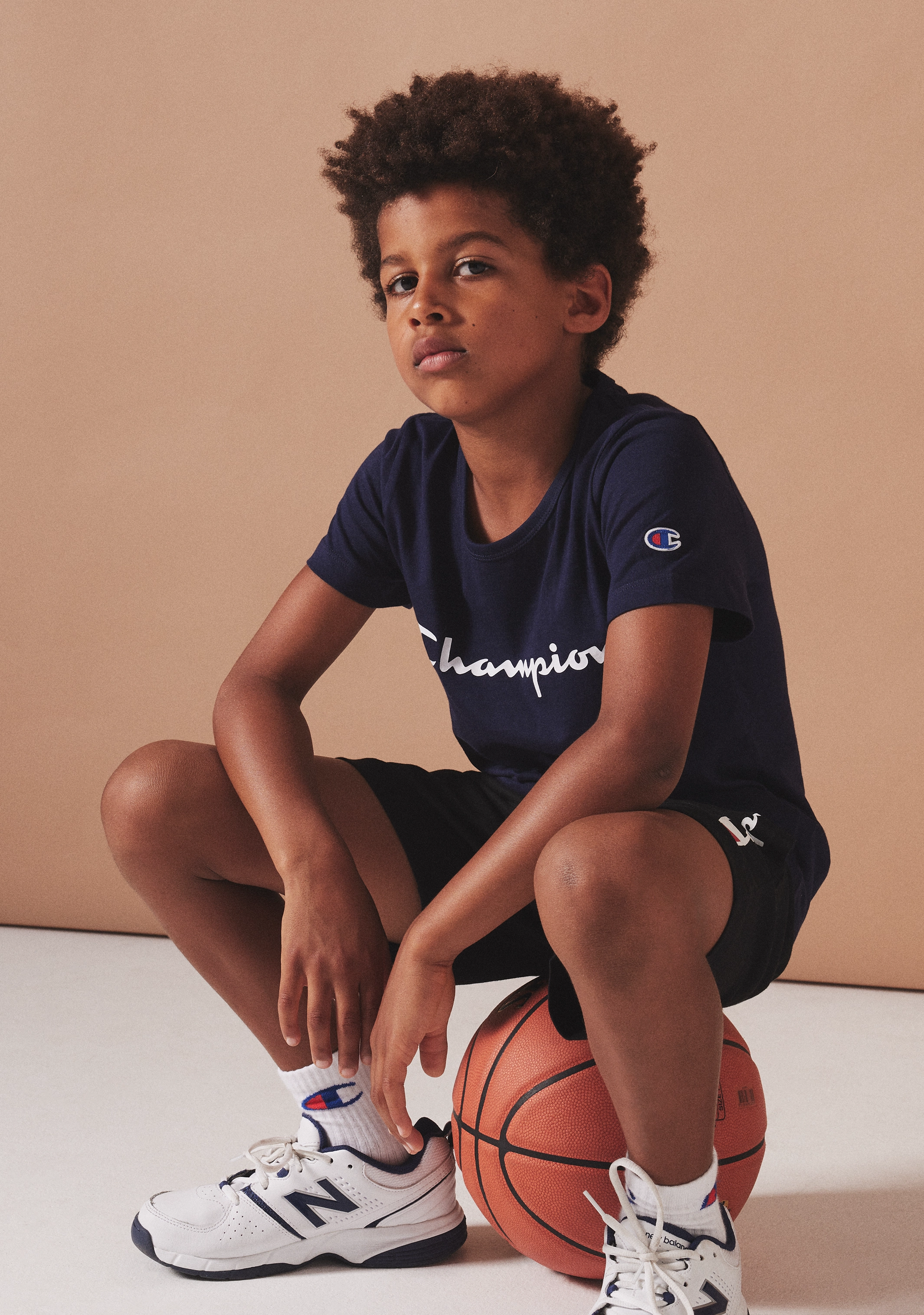 Champion Kids’ Script Short Sleeve Navy Tee