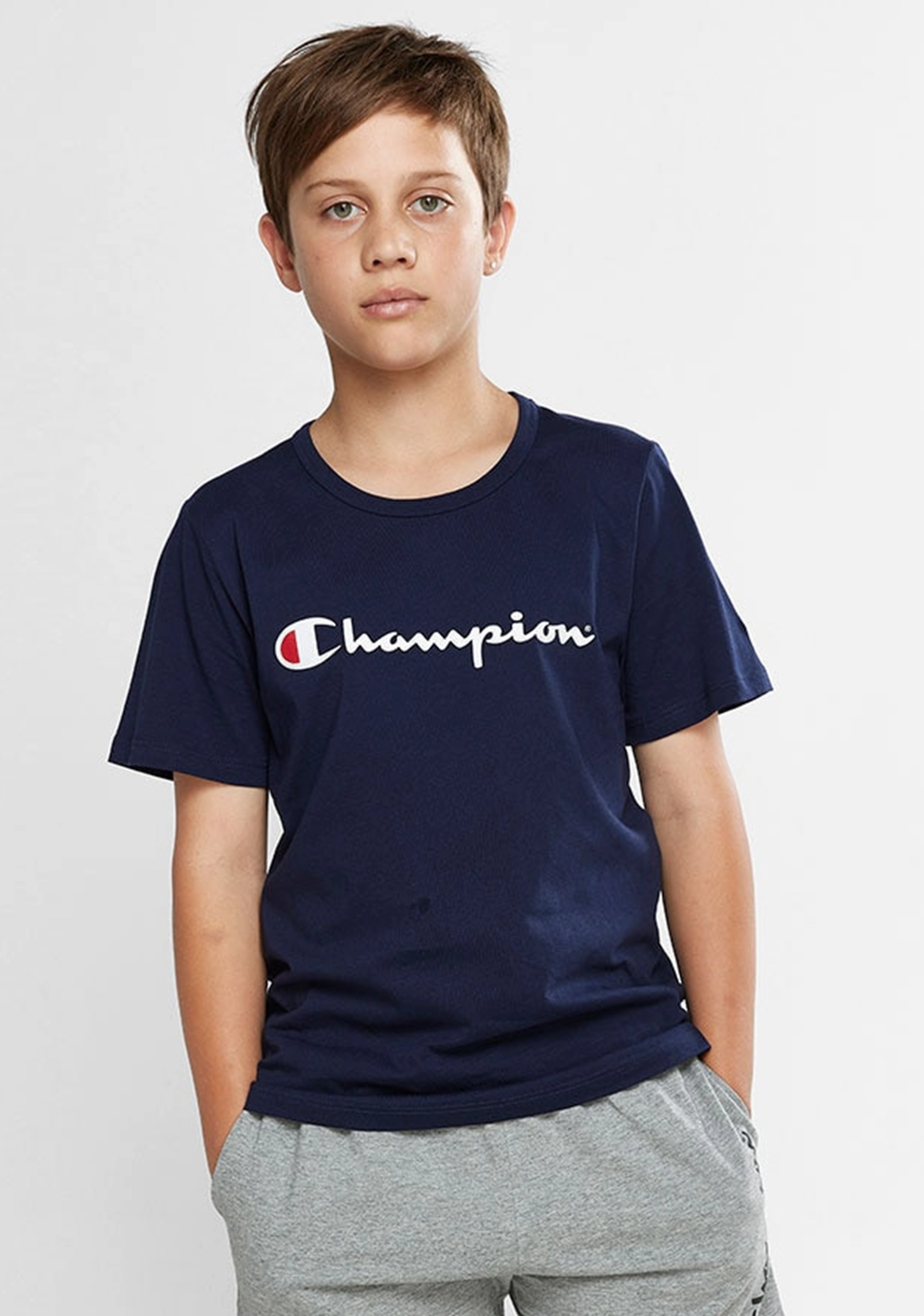 Champion Kids’ Script Short Sleeve Navy Tee