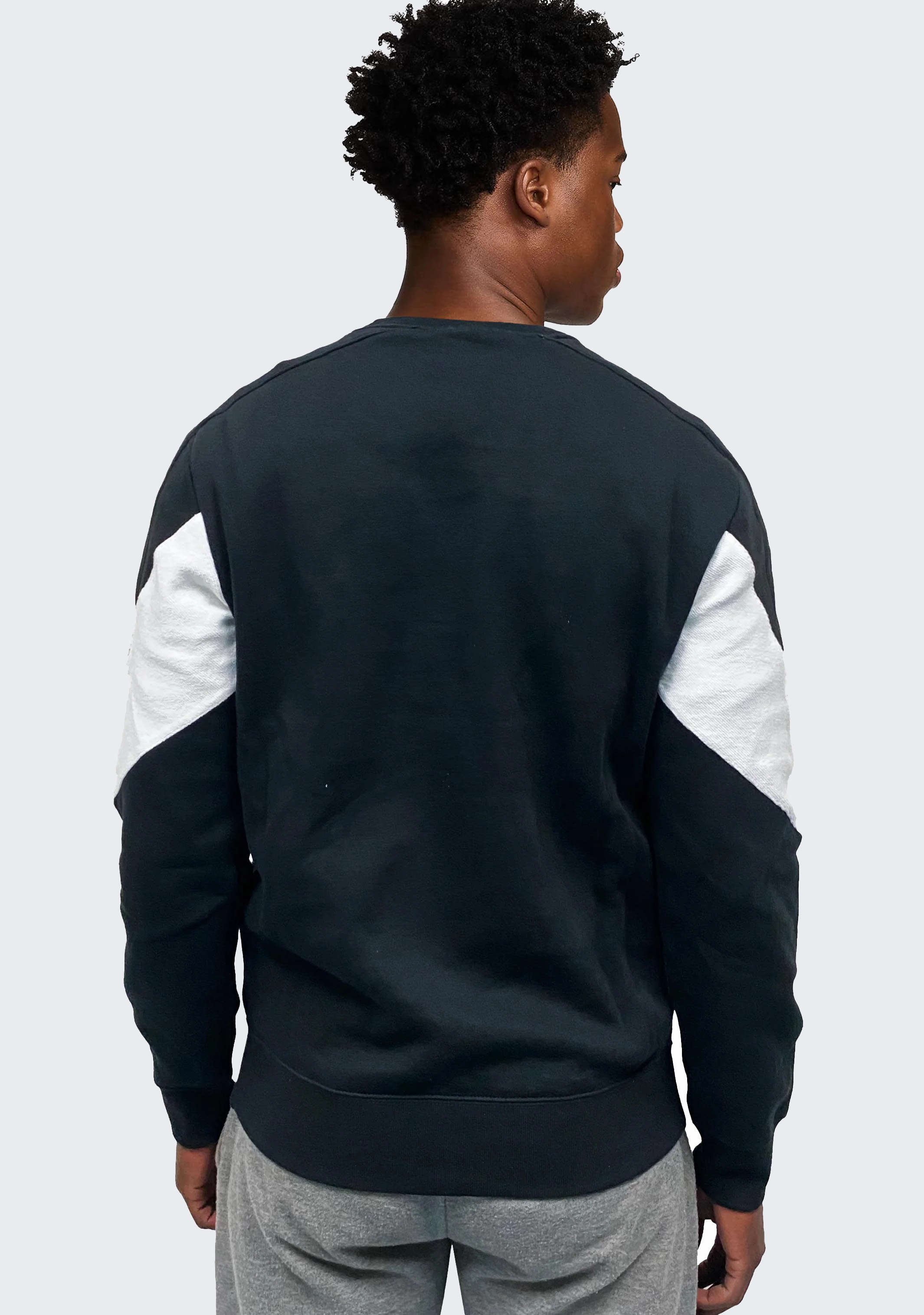 Champion Mens EU Colour Block Mod Crew Black