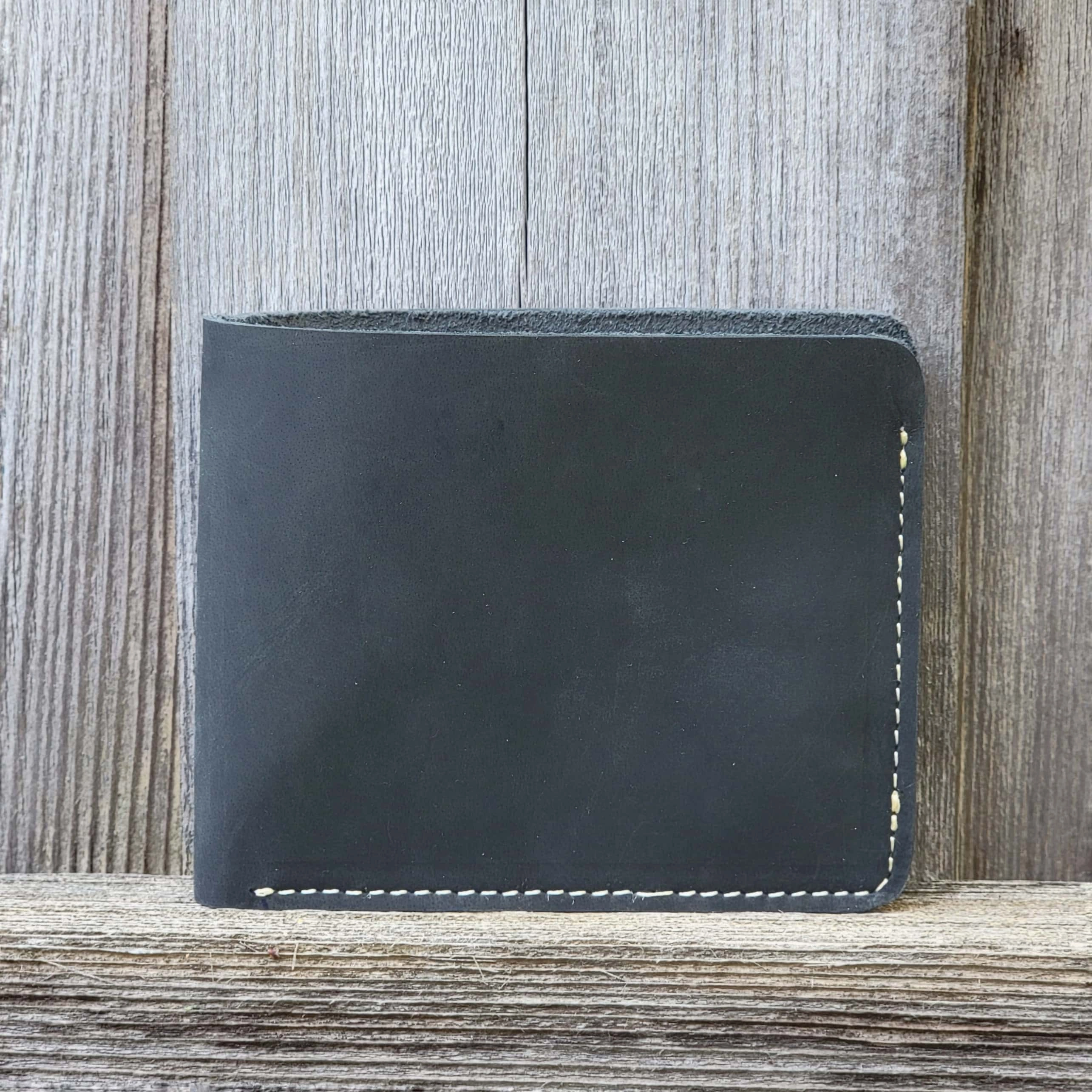 Cognac Full Grain Leather Wallet with Coin Pouch