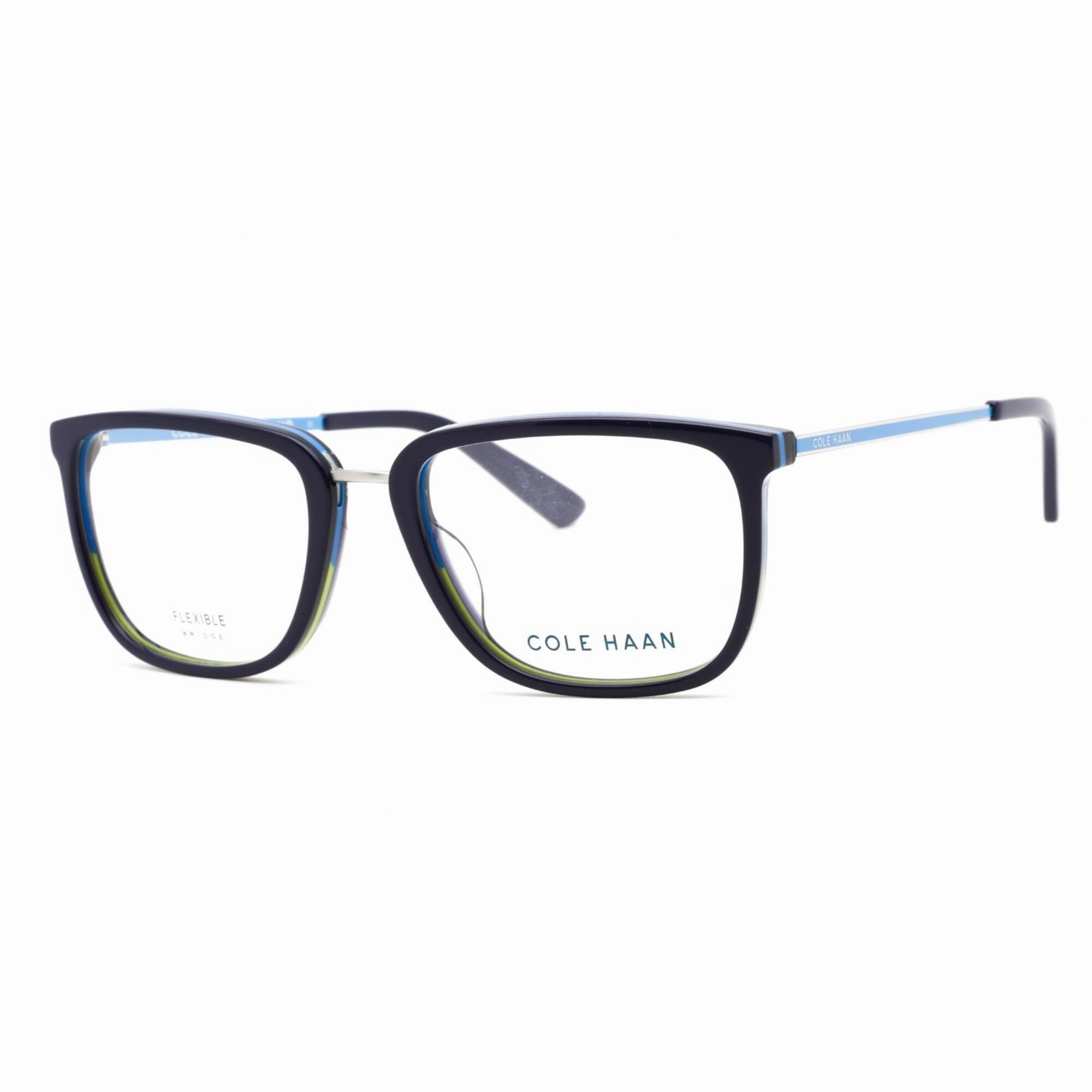 Cole Haan Men's Eyeglasses - Navy Rectangular Full Rim Frame Clear Lens | CH4047 414