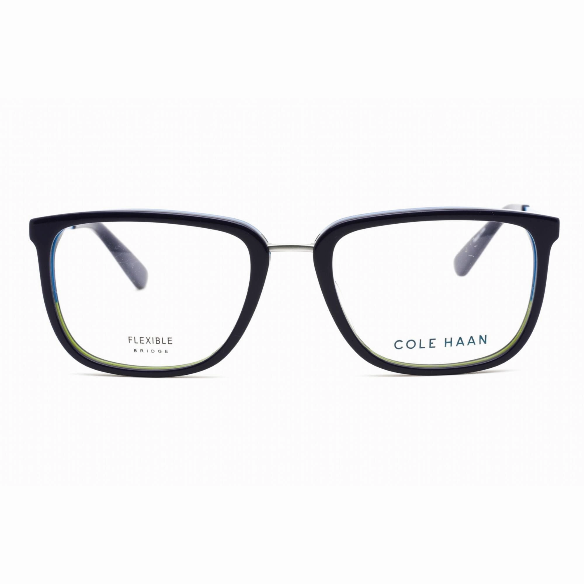 Cole Haan Men's Eyeglasses - Navy Rectangular Full Rim Frame Clear Lens | CH4047 414