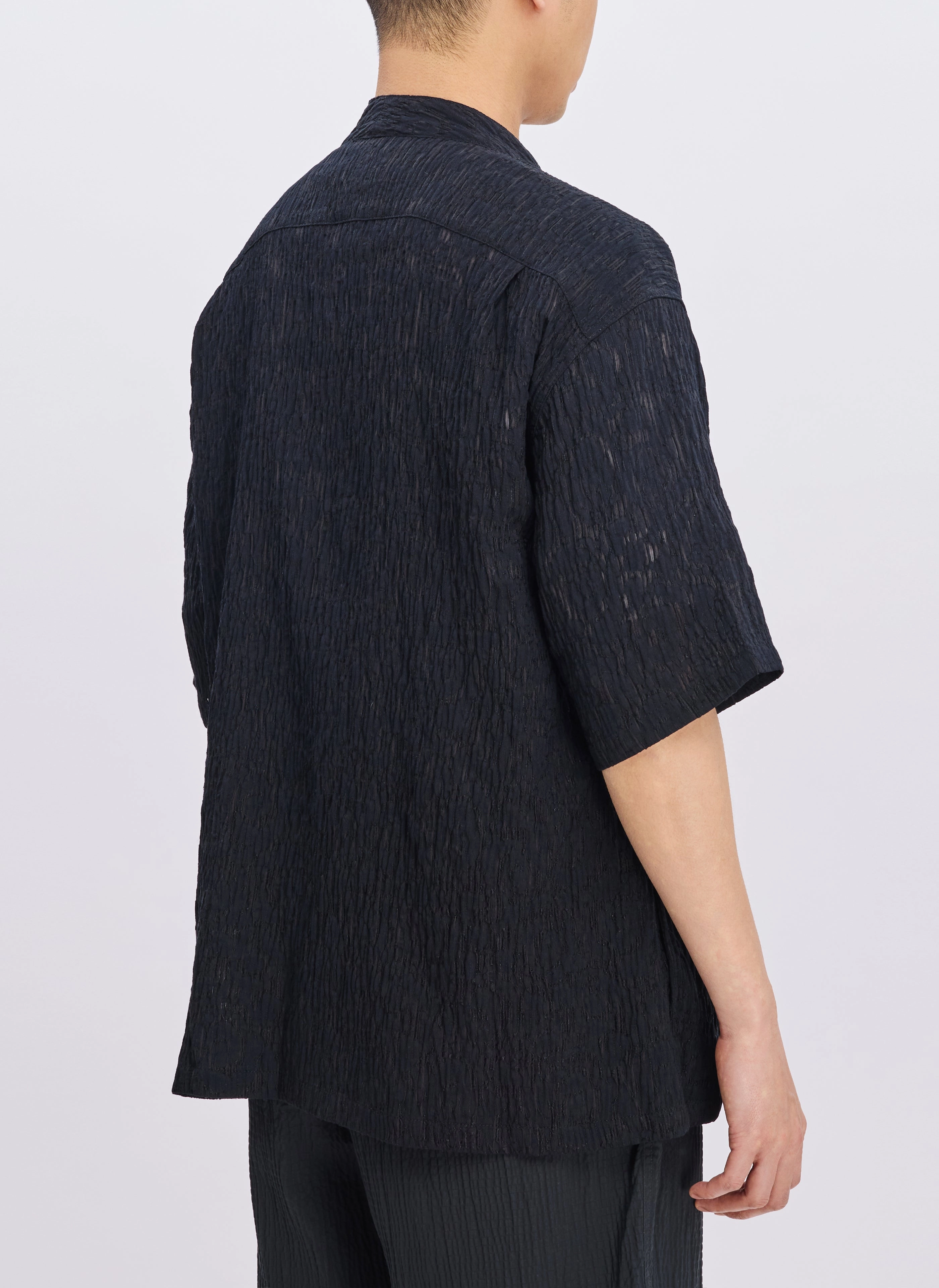 Distressed Rayon Nylon Oriental Shirt