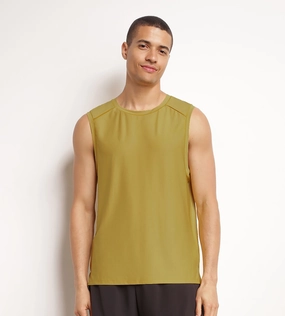 Débardeur de sport homme en matière aérée Olive Dim Move