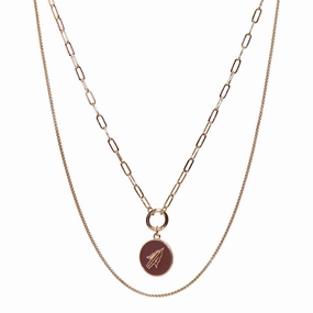 Emerson Street Enameled Arrowhead Charm Double Stranded Necklace