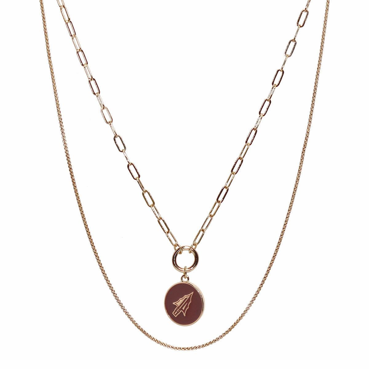 Emerson Street Enameled Arrowhead Charm Double Stranded Necklace