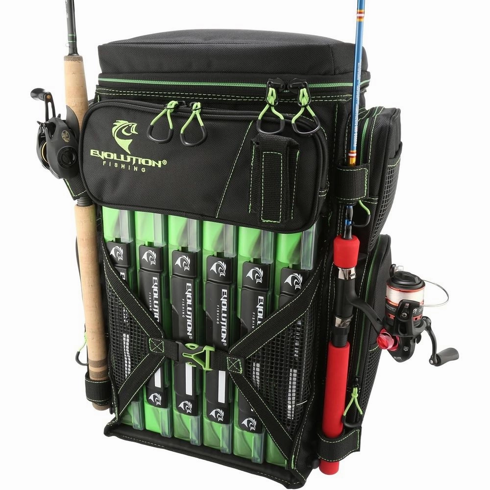 Evolution Fishing 34018-EV Drift Series Tackle Backpack, Green