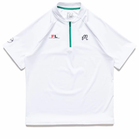 Futura Laboratories x Malbon Golf Zip Raglan Blade Polo - White
