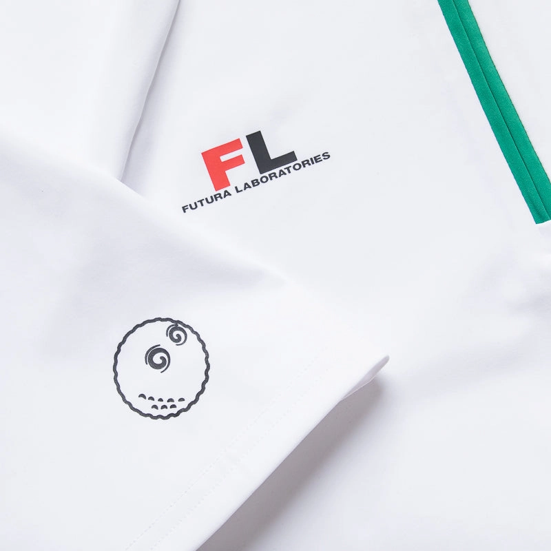 Futura Laboratories x Malbon Golf Zip Raglan Blade Polo - White