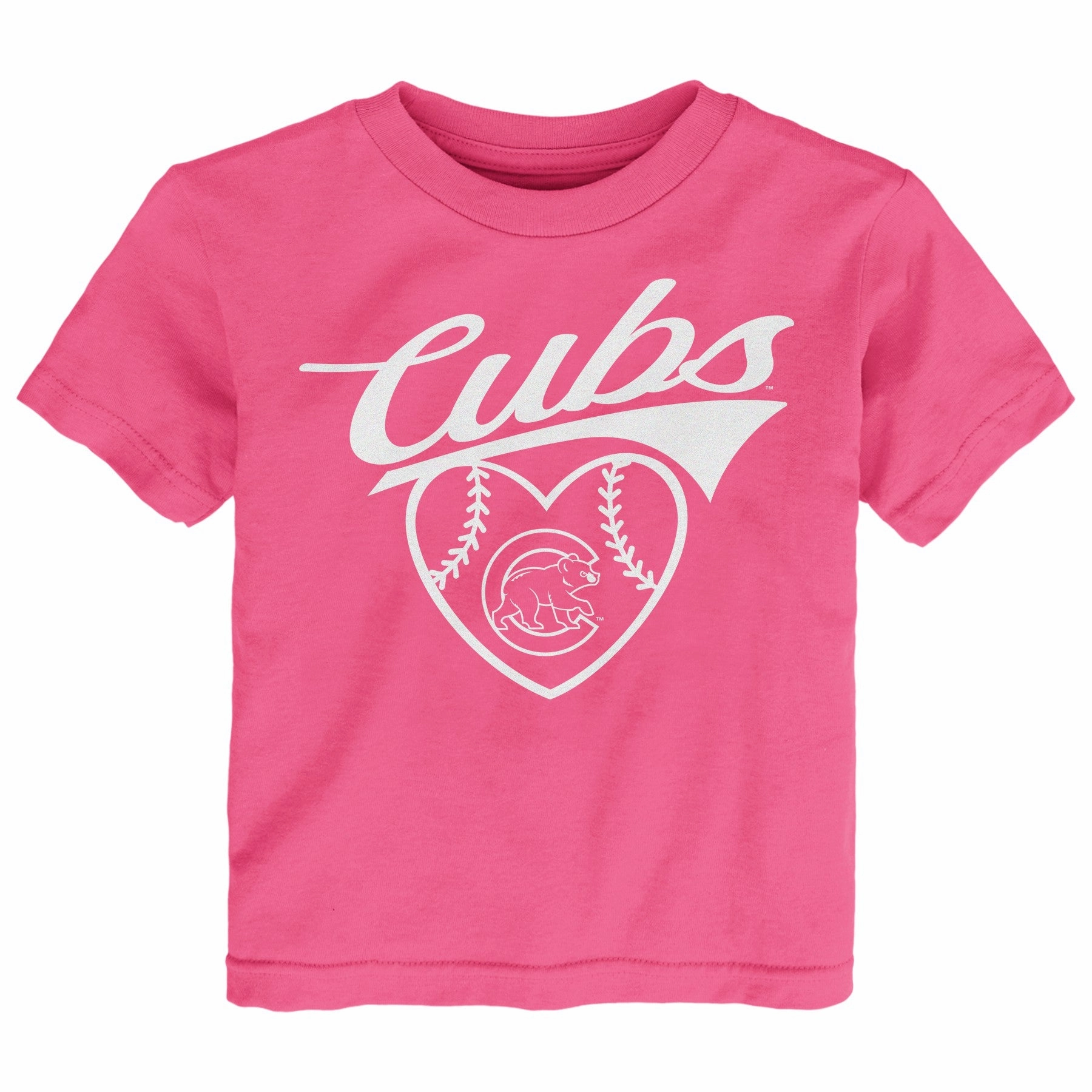 Girls Chicago Cubs Pink Kids Homerun Honey Short Sleeve T-Shirt