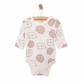 HelloBaby Baby Boy Long Sleeve Bodysuit - Beige