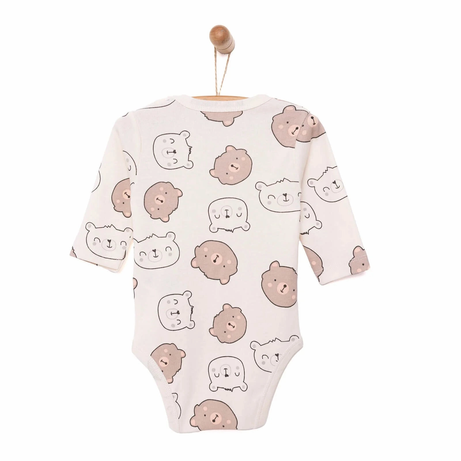HelloBaby Baby Boy Long Sleeve Bodysuit - Beige