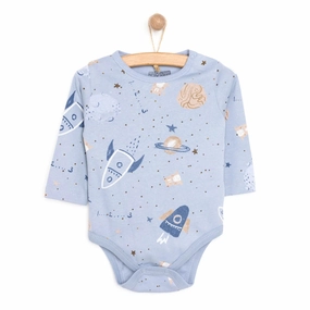 HelloBaby Baby Boy Long Sleeve Bodysuit - Blue