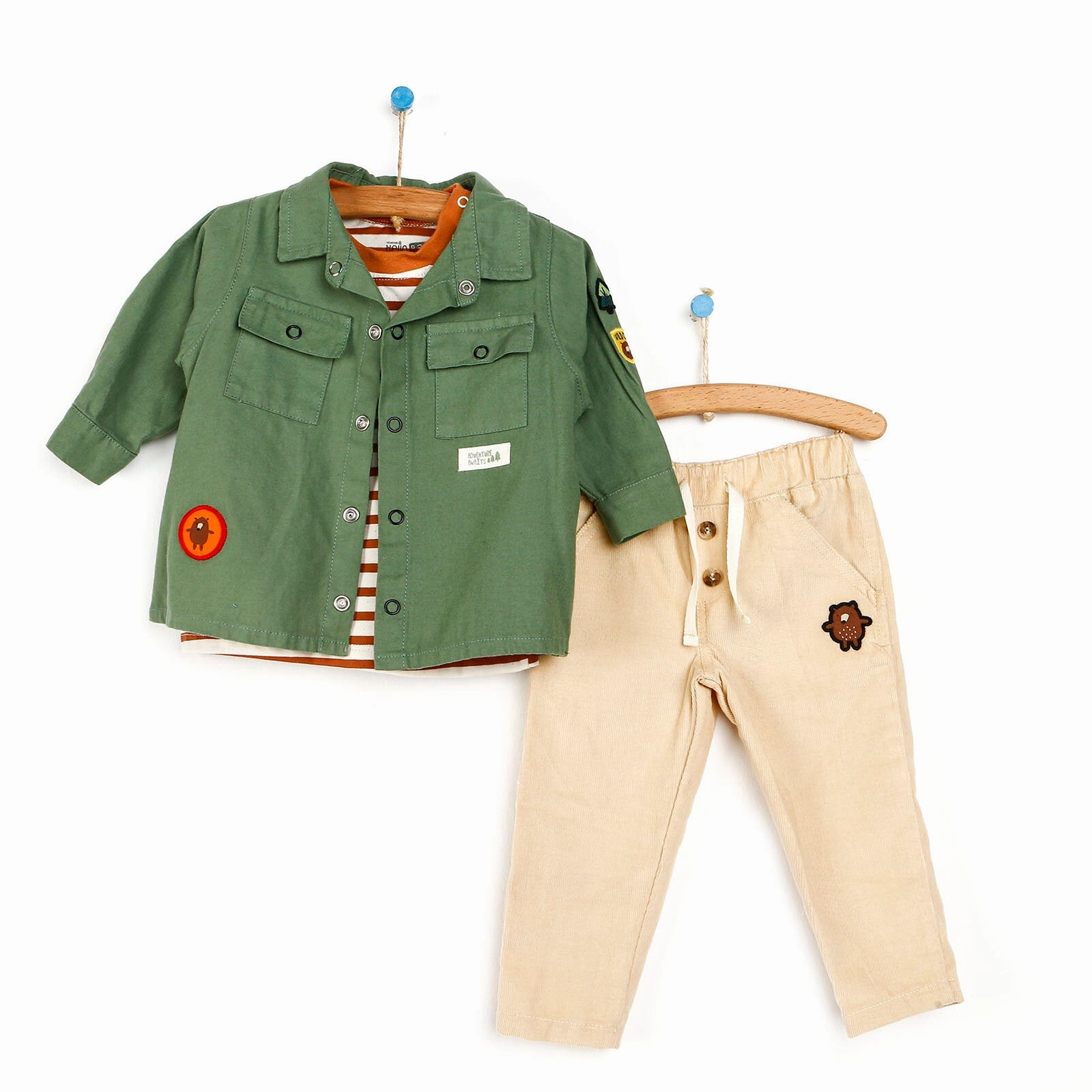 HelloBaby Shirt- Pants - Sweatshirt - Dark Green