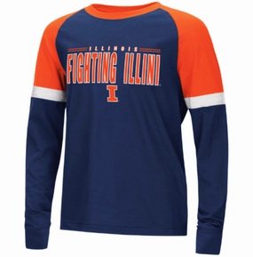 Illinois Fighting Illini Colosseum Youth Ollie Long Sleeve Raglan T-Shirt