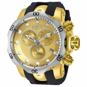 Invicta 16151 Men's Venom Dive Chronograph Gold Dial Black Rubber Strap Watch