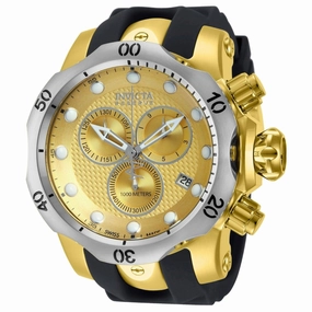 Invicta 16151 Men's Venom Dive Chronograph Gold Dial Black Rubber Strap Watch