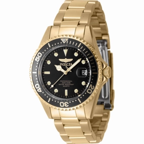 Invicta Men's Quartz Watch - Pro Diver Black Dial Yellow Gold Bracelet 8936OB
