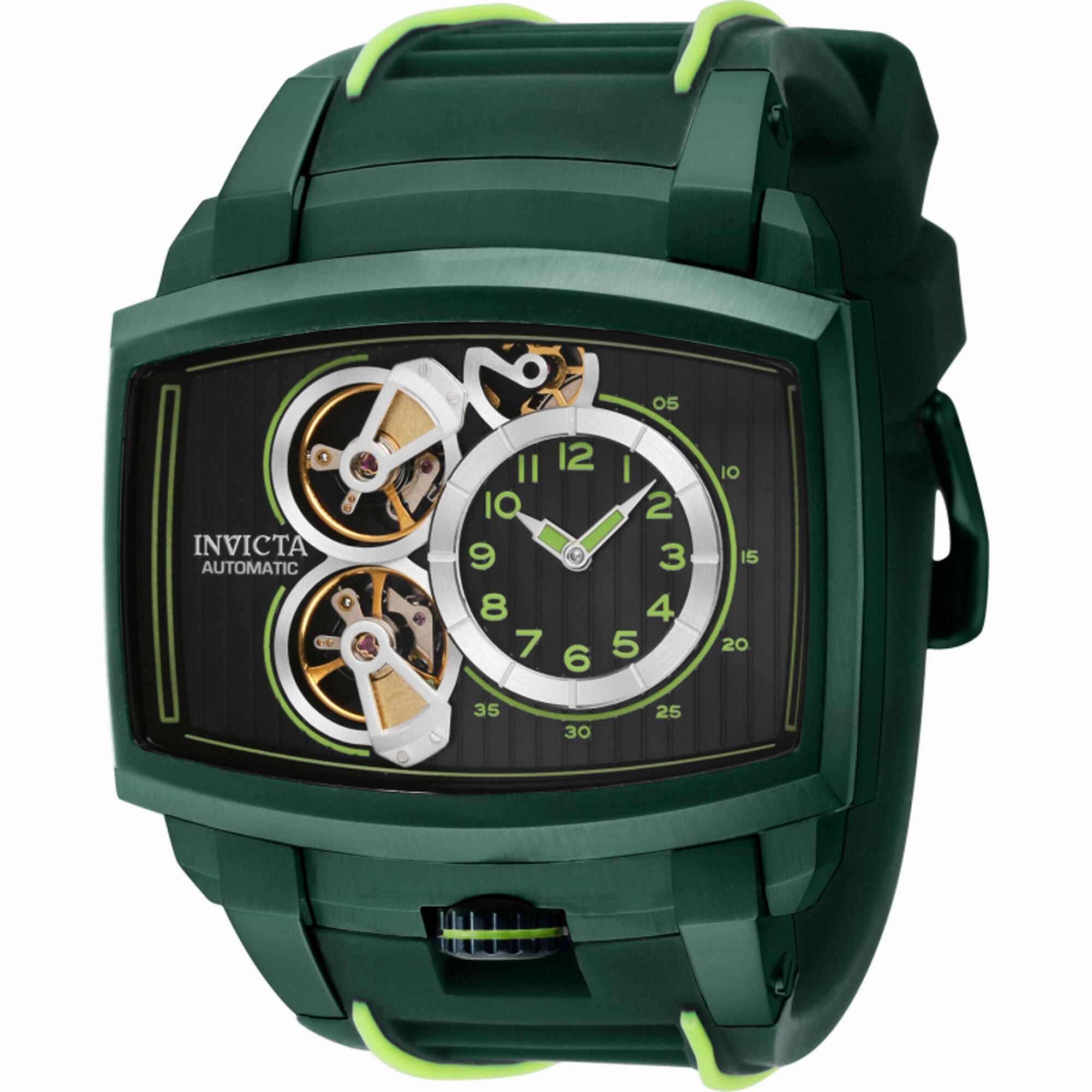Invicta Men's Watch - Akula Automatic Black Open Heart Dial Silicone Strap | 41700