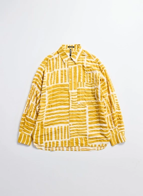 Japan Made Miracle Wave Cotton Seersucker Stripe Shirt