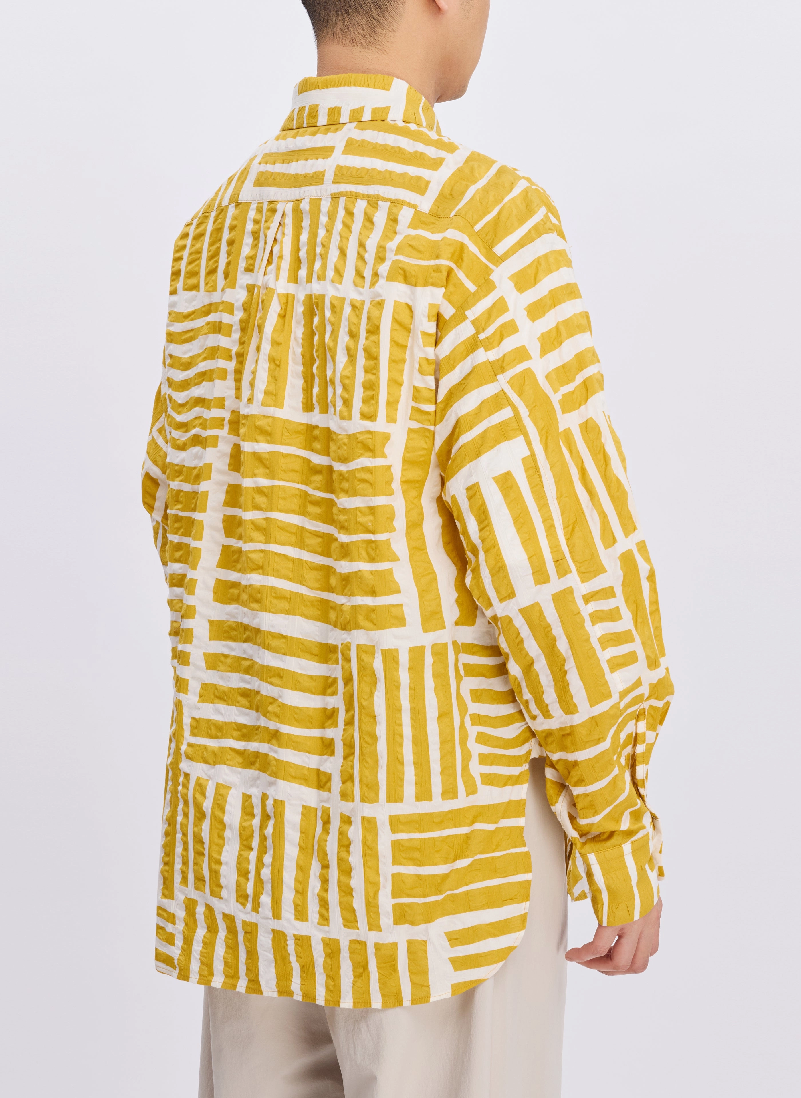 Japan Made Miracle Wave Cotton Seersucker Stripe Shirt