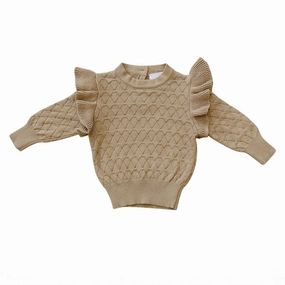 Knit Ruffle Sweater - Toffee