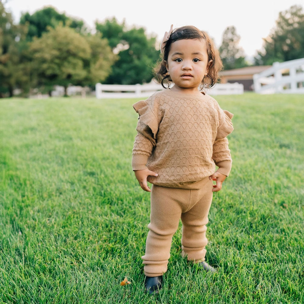 Knit Ruffle Sweater - Toffee