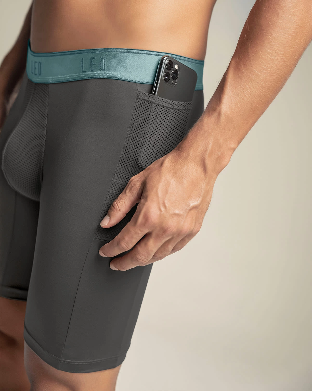 Long Athletic Boxer Brief with Side Pocket