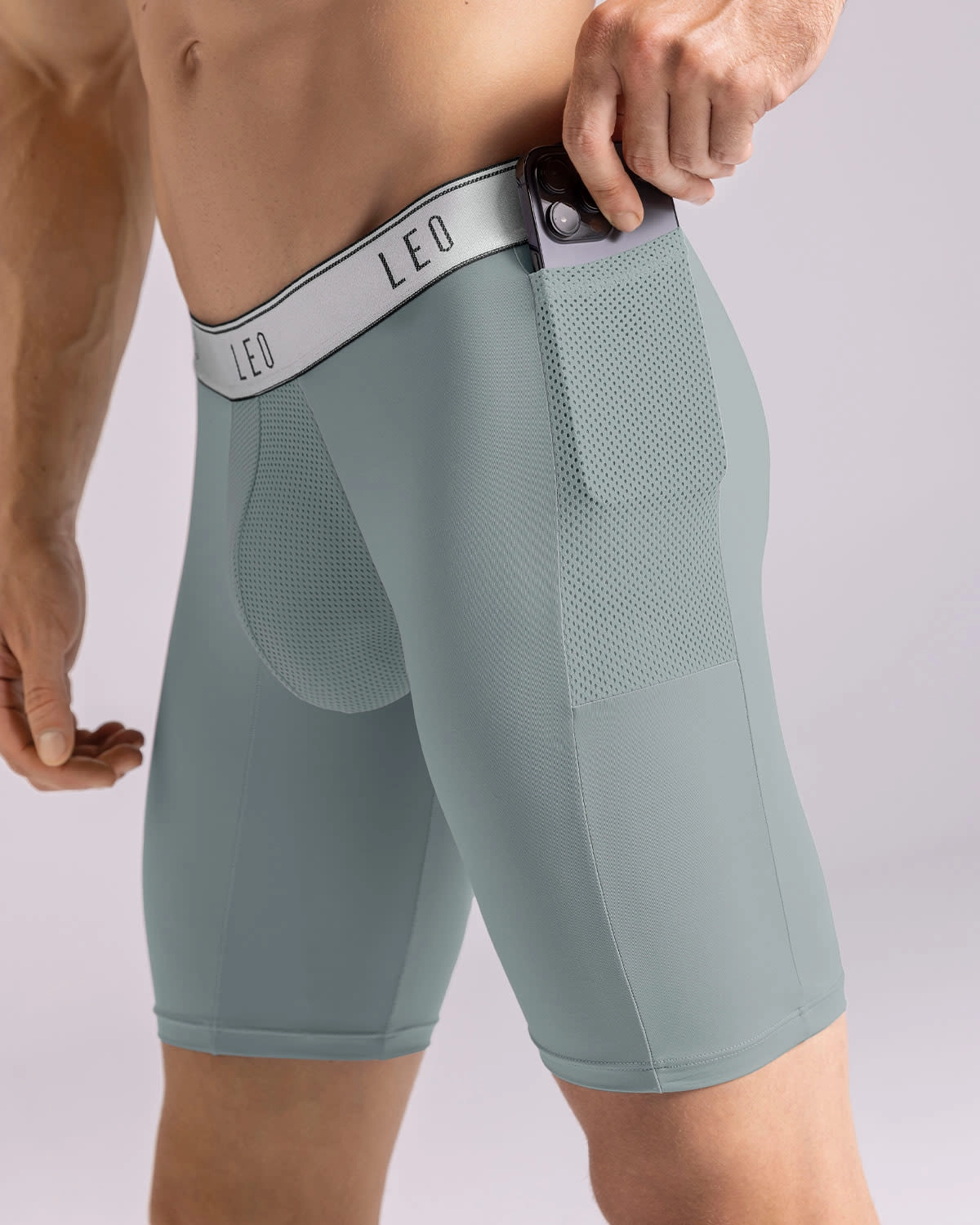 Long Athletic Boxer Brief with Side Pocket