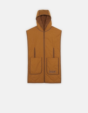 MAISON KITSUNÉ QUILTED HOOD SCARF CAMEL